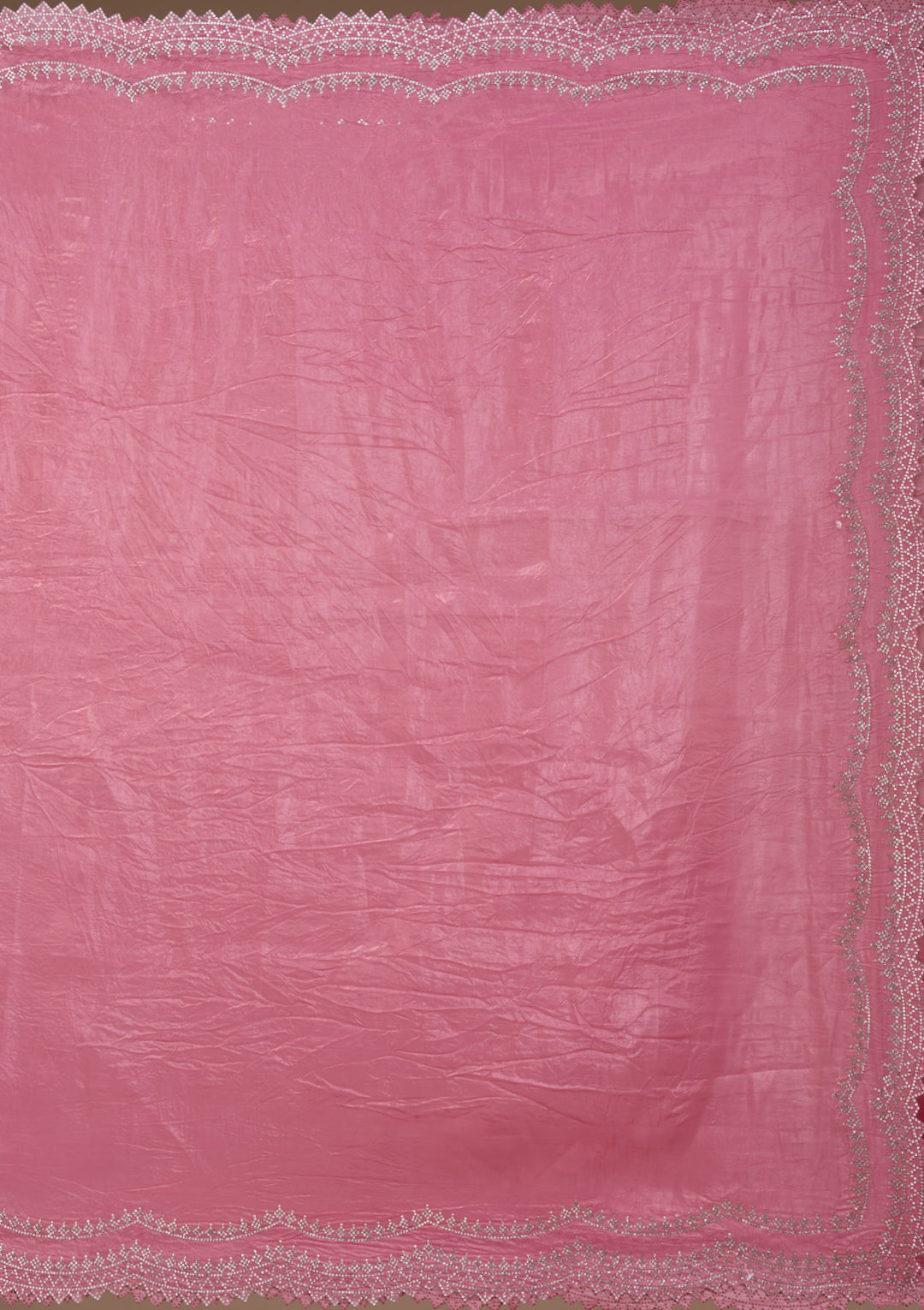 Onion Pink Stonework Tissue Saree