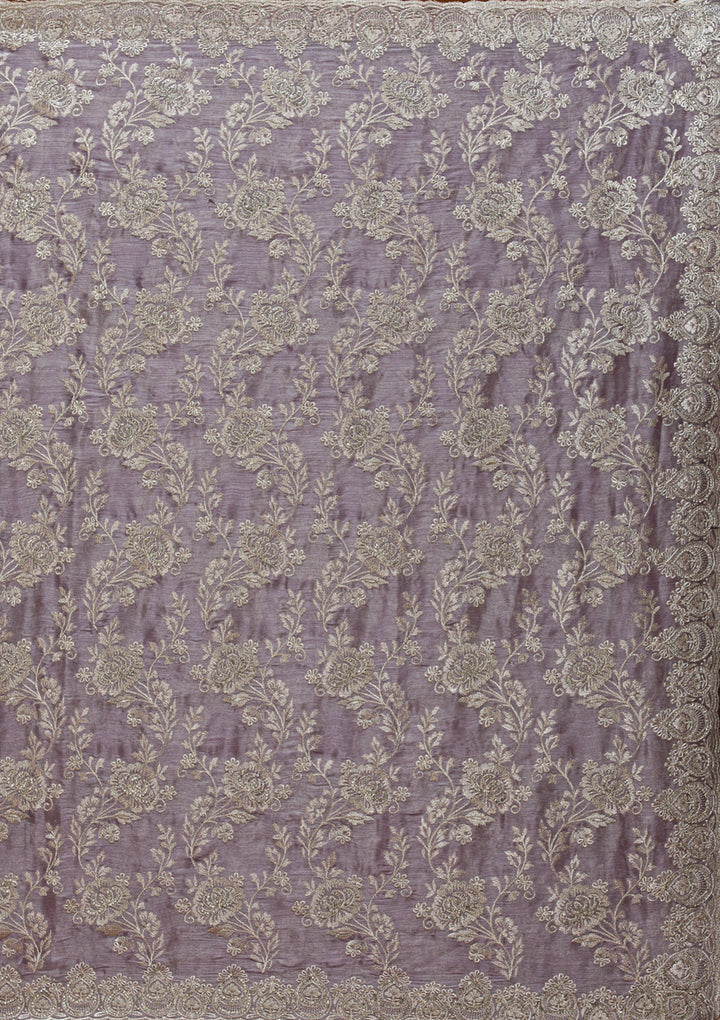 Grey Zariwork Tissue Saree