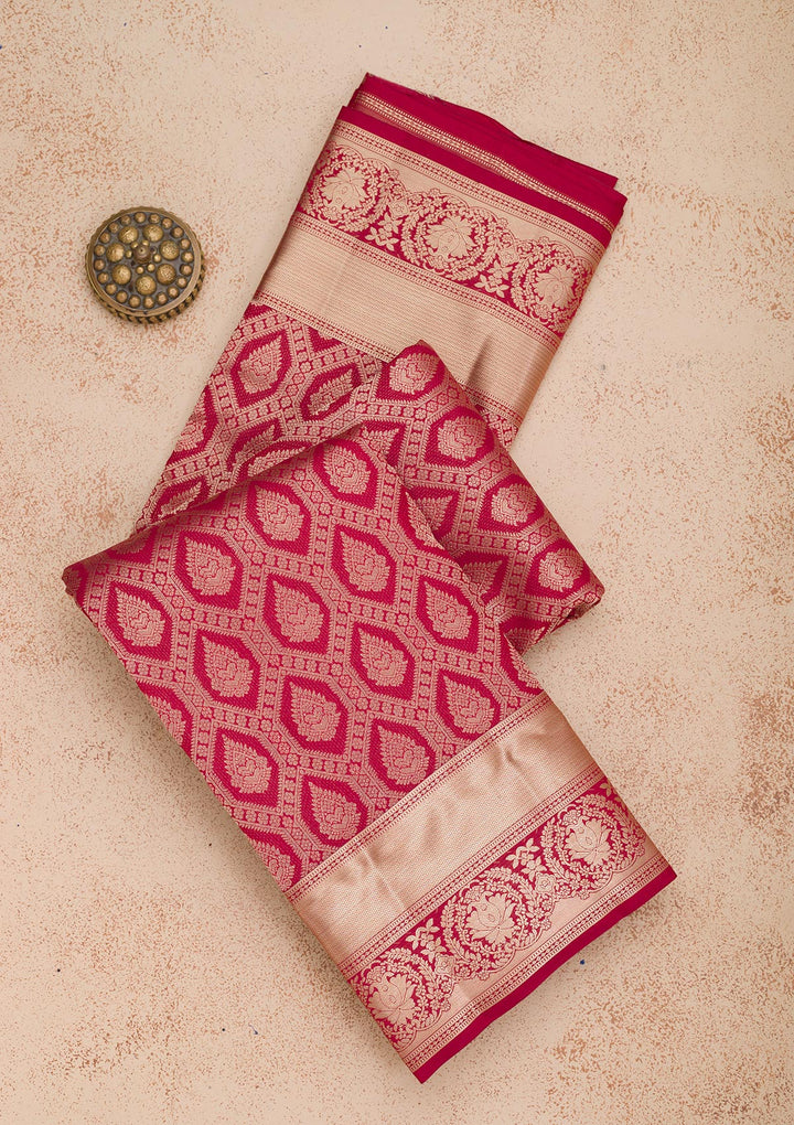Maroon Zariwork Pure Silk Saree