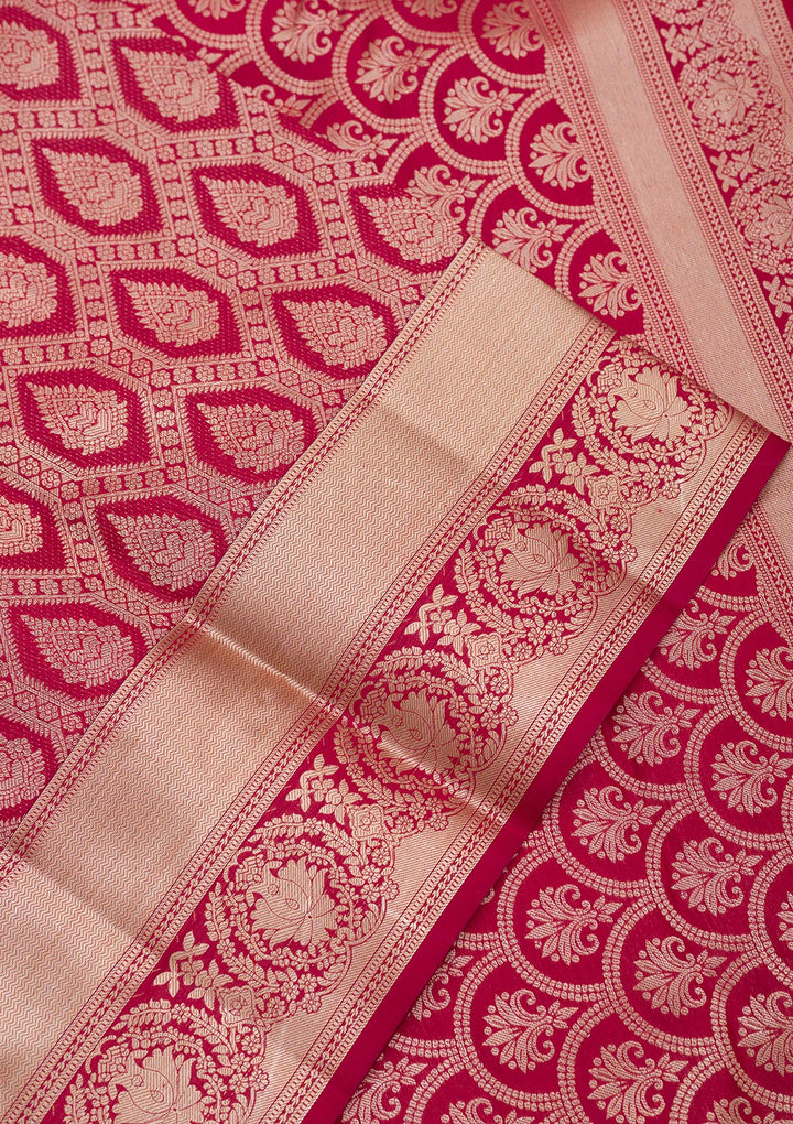 Maroon Zariwork Pure Silk Saree
