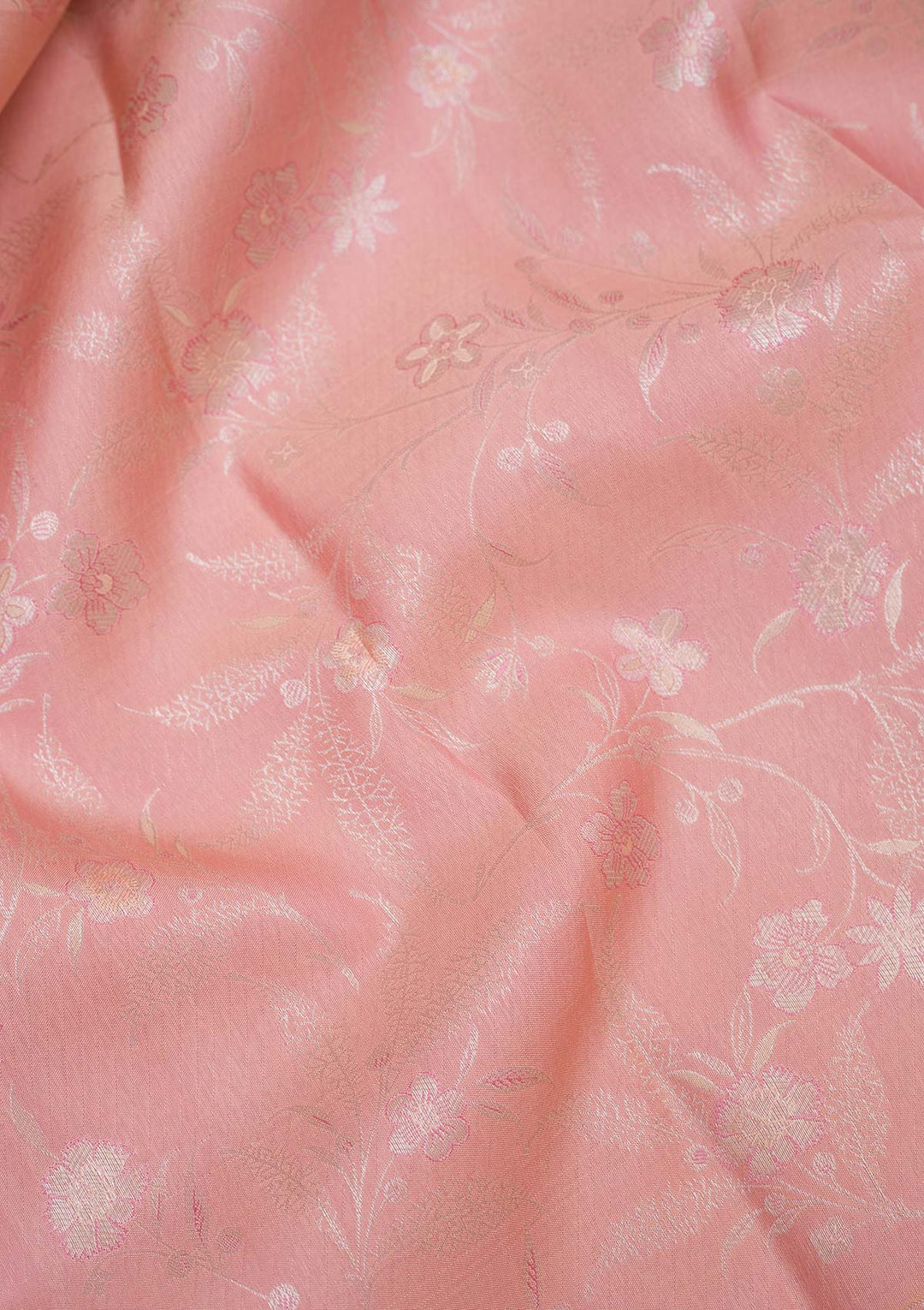 Peach Zariwork Pure Silk Saree