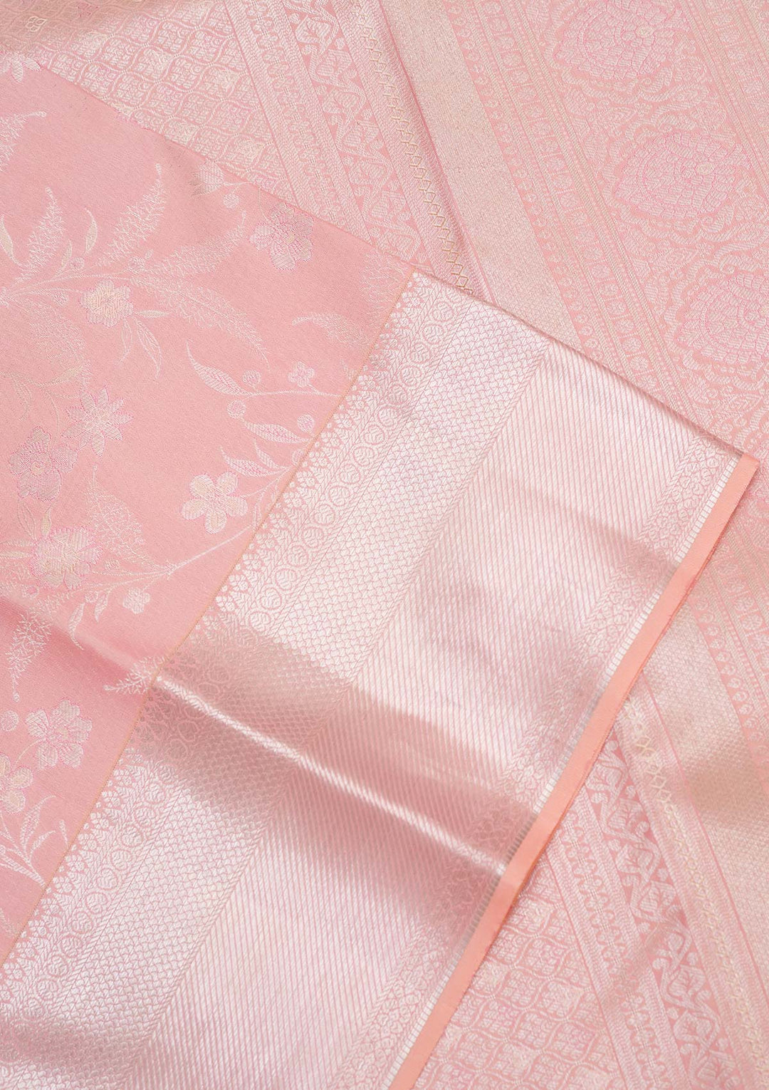 Peach Zariwork Pure Silk Saree
