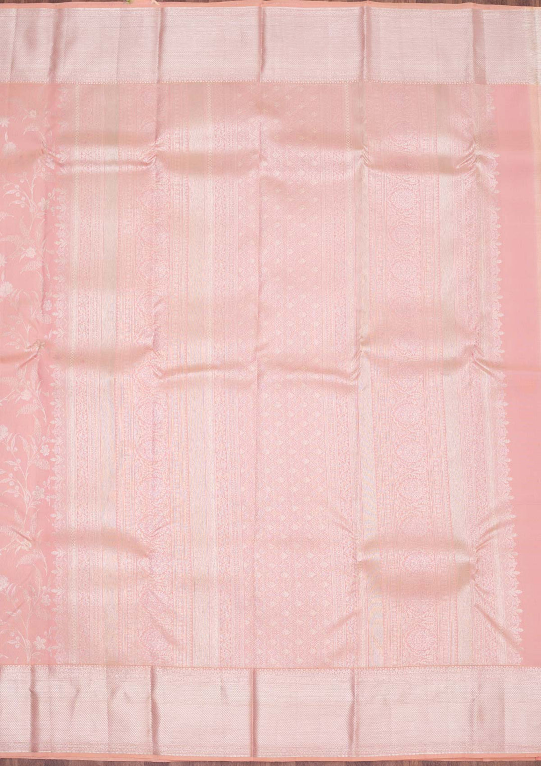 Peach Zariwork Pure Silk Saree
