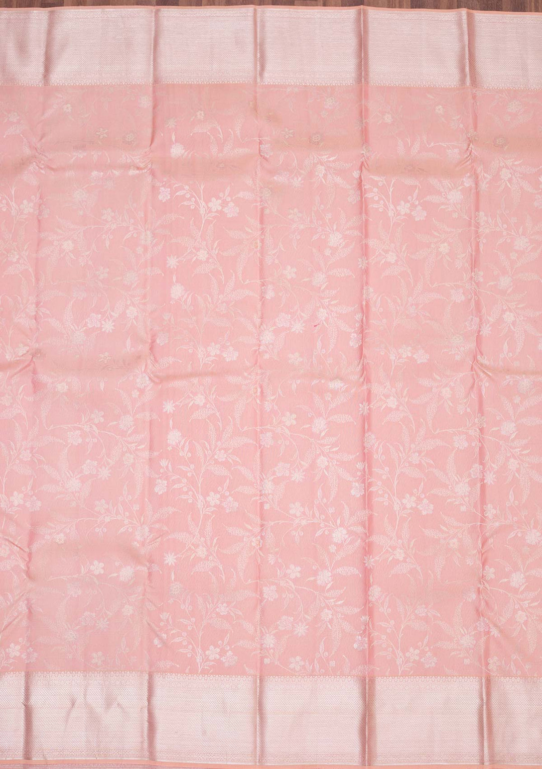 Peach Zariwork Pure Silk Saree