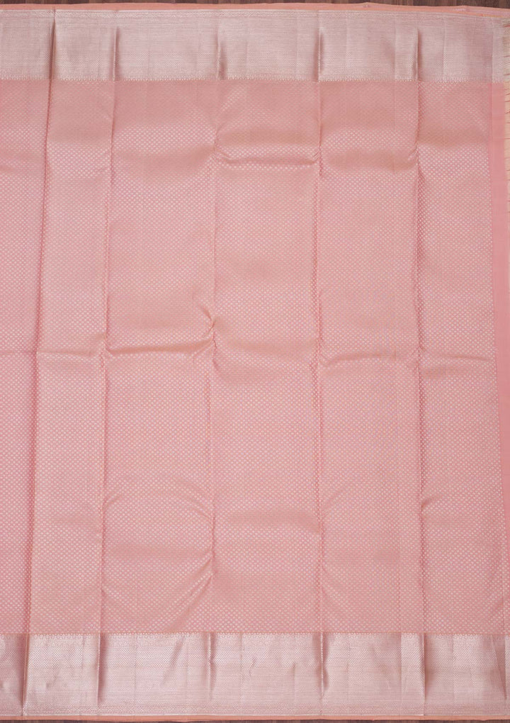 Peach Zariwork Pure Silk Saree