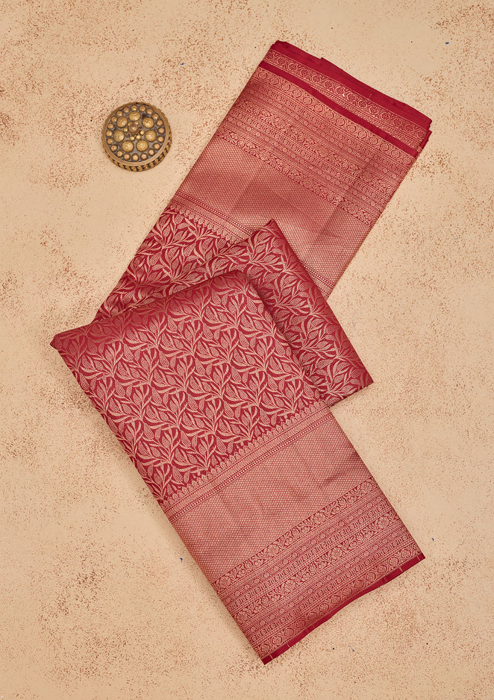 Maroon Zariwork Pure Silk Saree