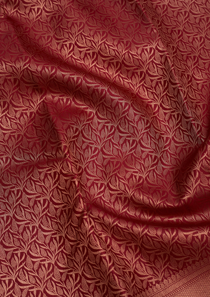 Maroon Zariwork Pure Silk Saree
