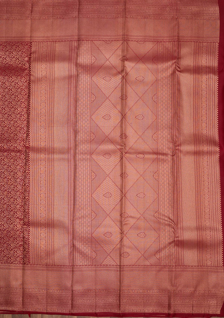 Maroon Zariwork Pure Silk Saree