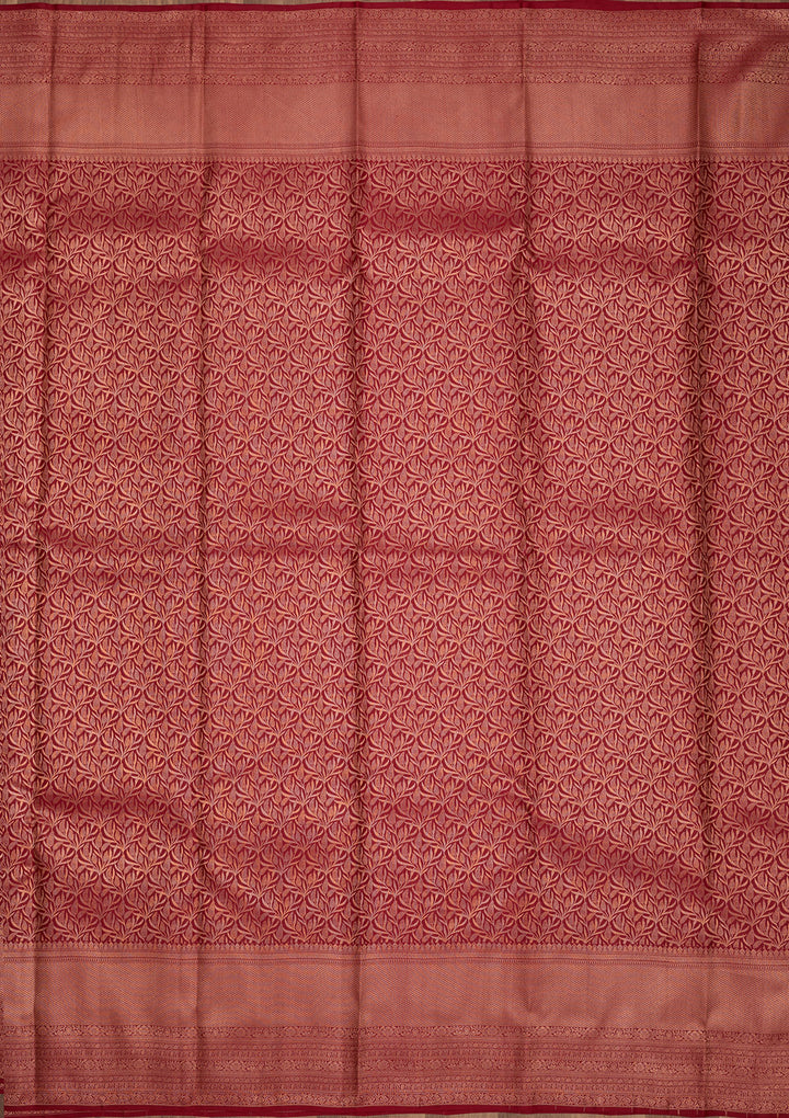 Maroon Zariwork Pure Silk Saree
