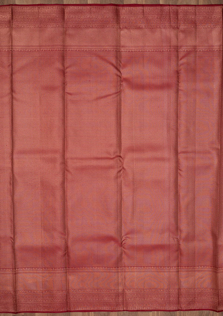 Maroon Zariwork Pure Silk Saree