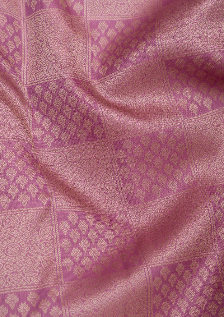 Mauve Zariwork Pure Silk Saree
