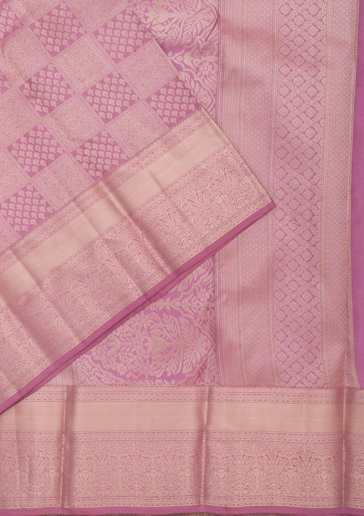 Mauve Zariwork Pure Silk Saree