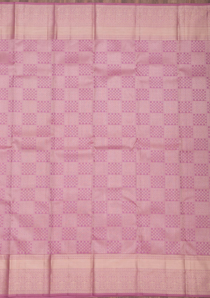 Mauve Zariwork Pure Silk Saree