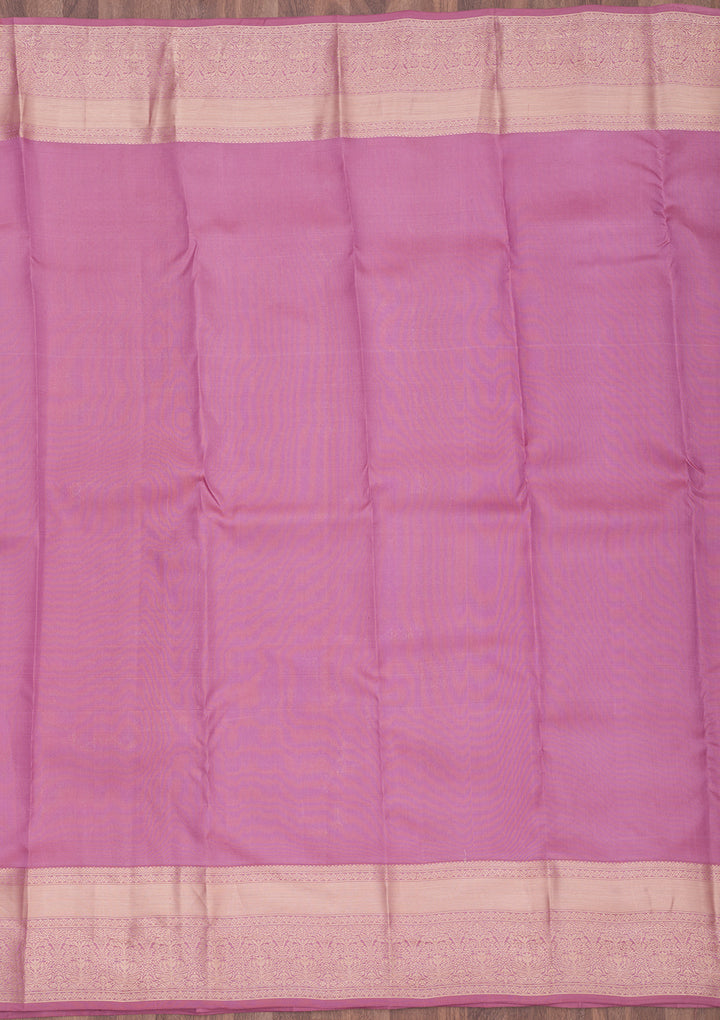 Mauve Zariwork Pure Silk Saree