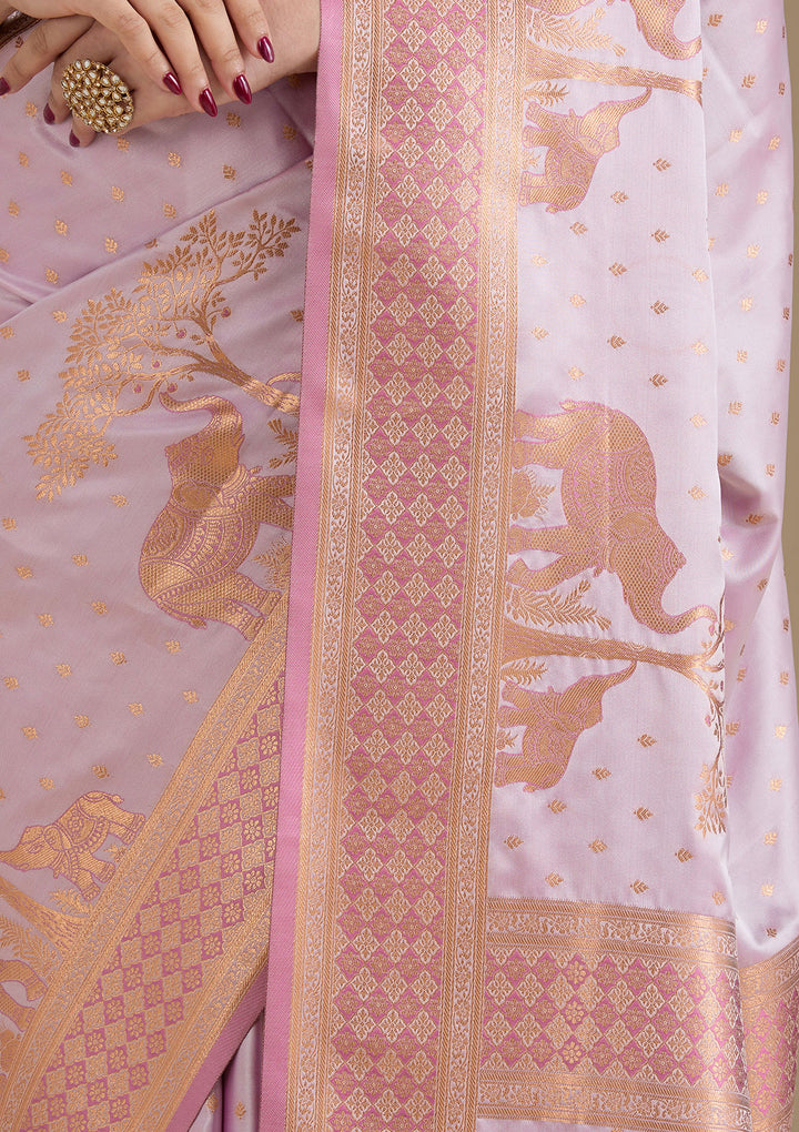 Lavender Zariwork Satin Saree