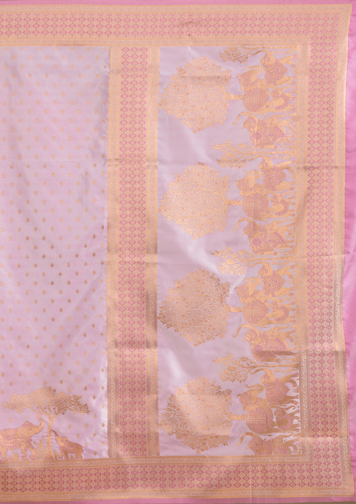 Lavender Zariwork Satin Saree