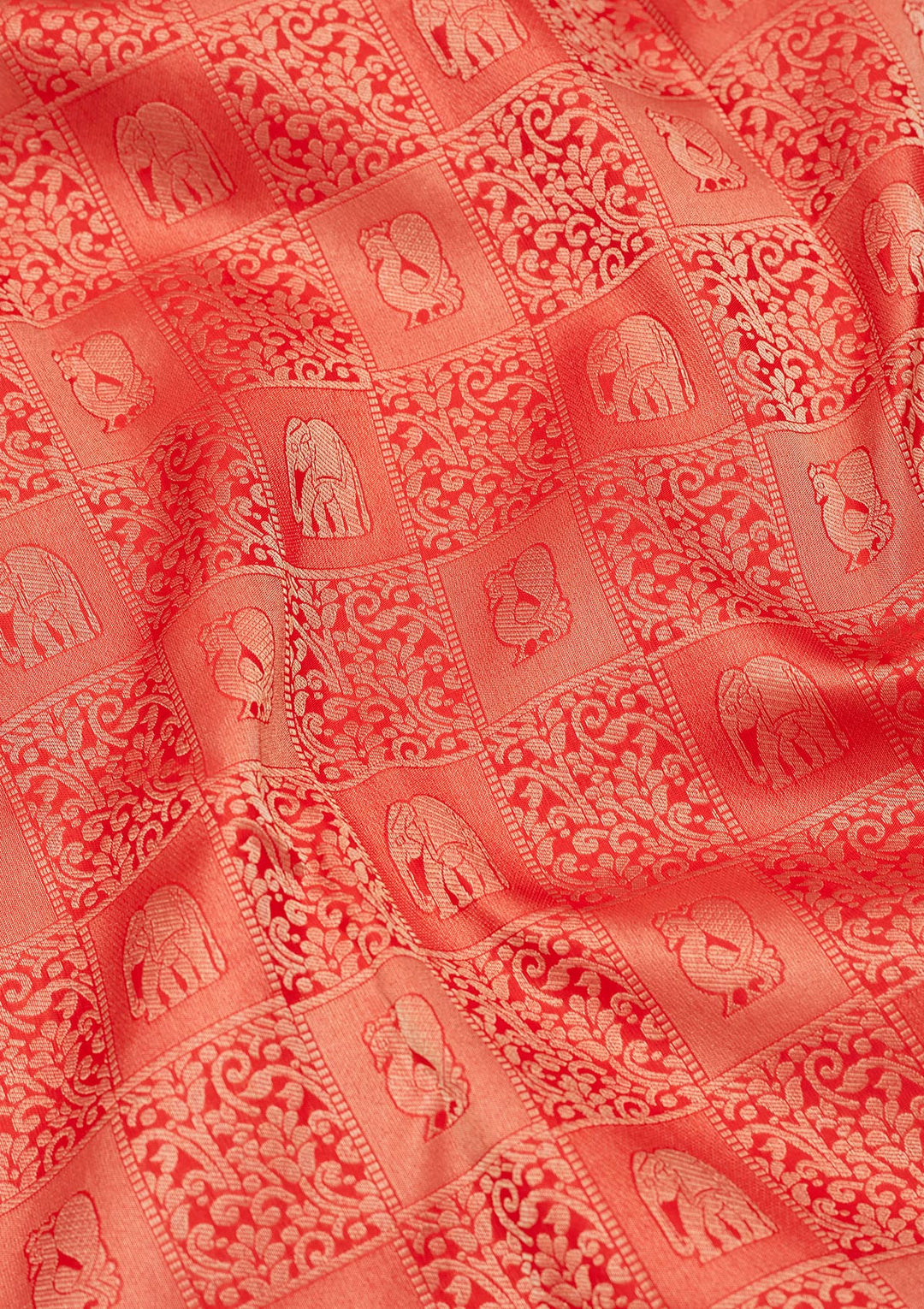 Rust Zariwork Silk Saree