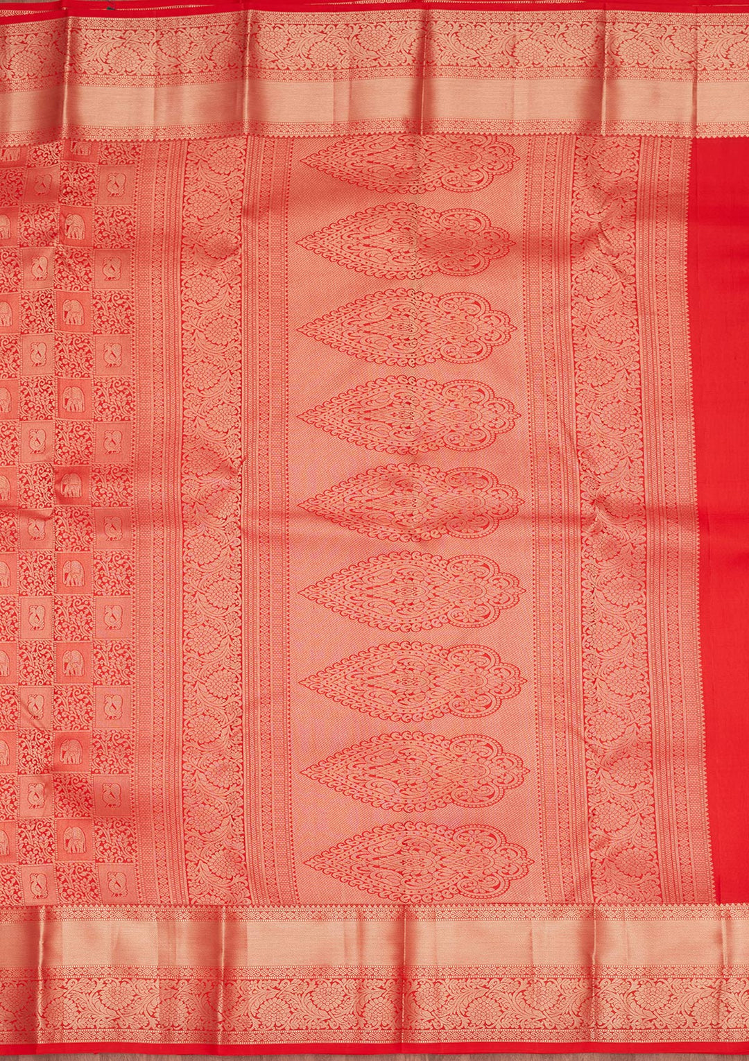Rust Zariwork Silk Saree