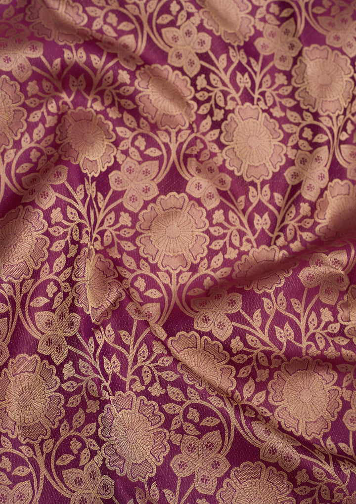 Wine Zariwork Pure Silk Saree
