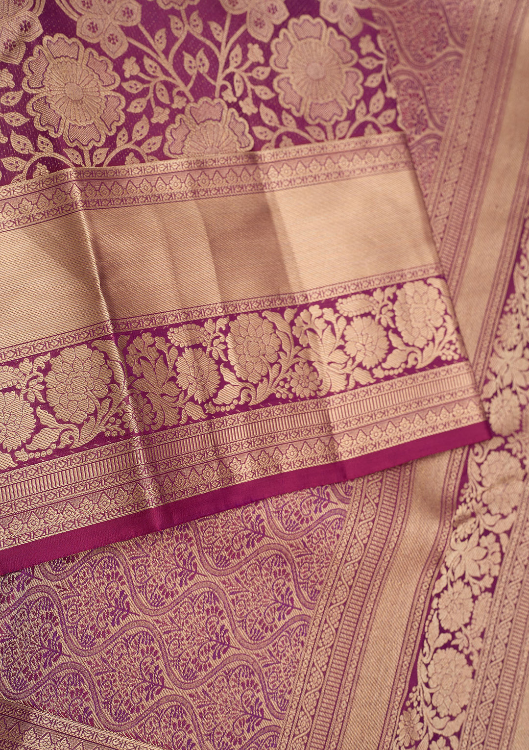 Wine Zariwork Pure Silk Saree