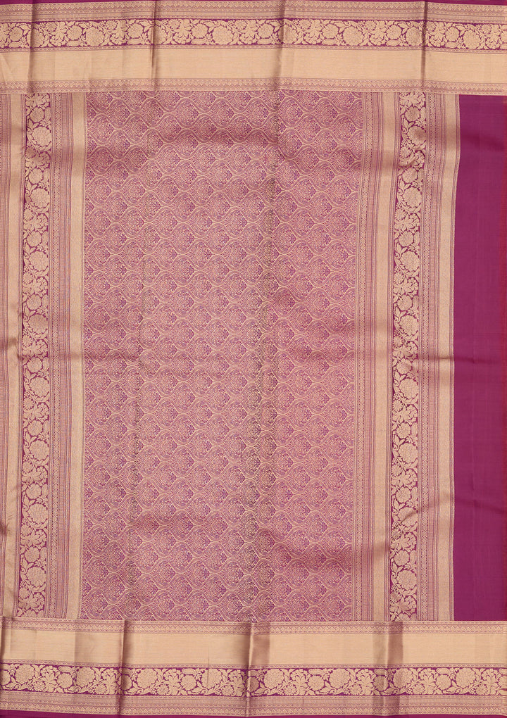 Wine Zariwork Pure Silk Saree