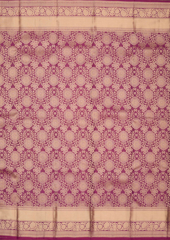 Wine Zariwork Pure Silk Saree