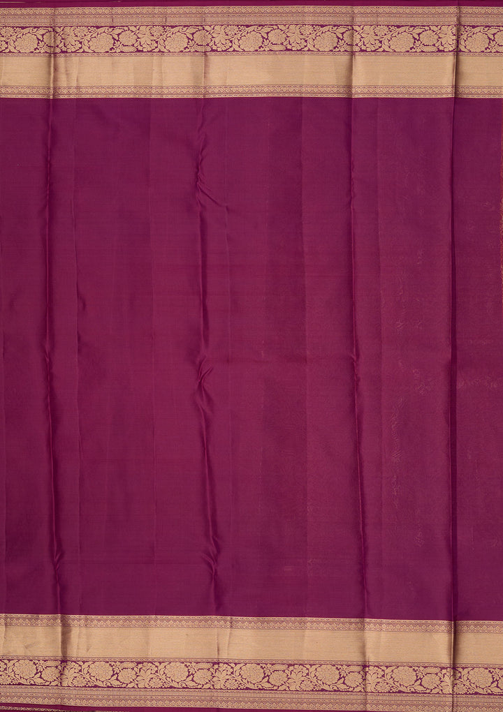 Wine Zariwork Pure Silk Saree