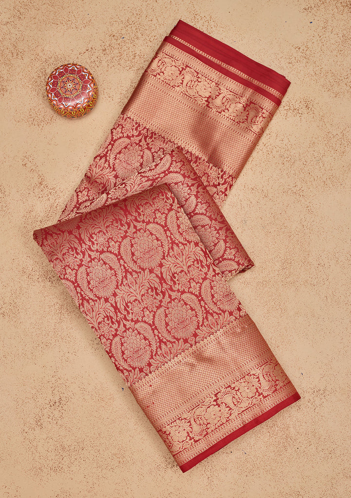 Red Zariwork Pure Silk Saree