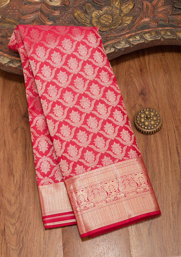 Maroon Zariwork Pure Silk Saree