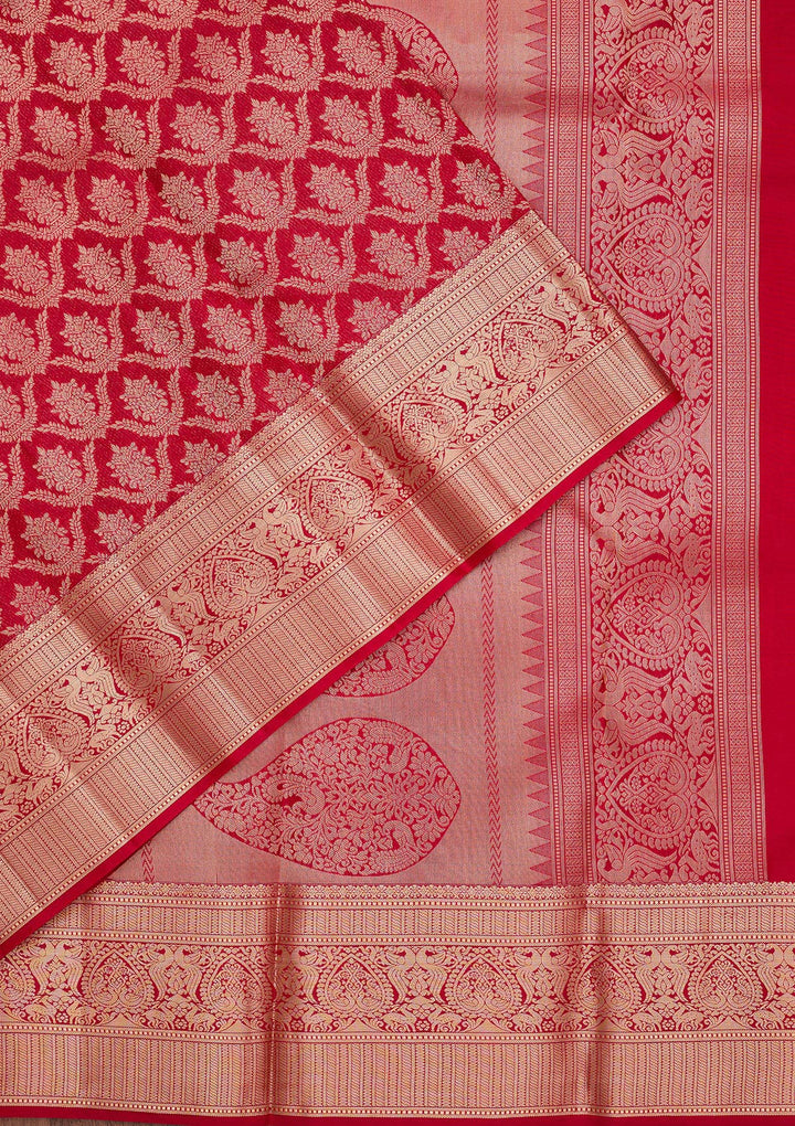 Maroon Zariwork Pure Silk Saree