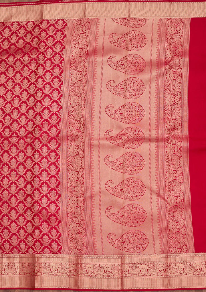 Maroon Zariwork Pure Silk Saree
