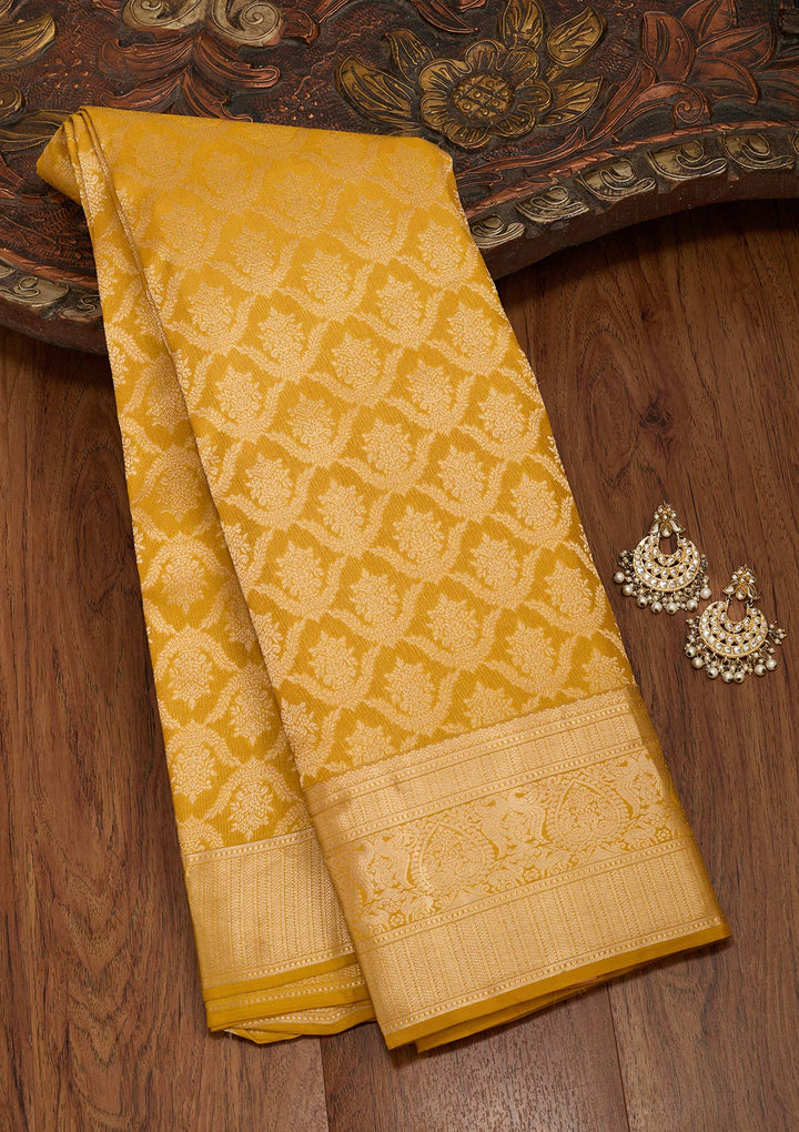 Mustard Zariwork Pure Silk Silk_Saree