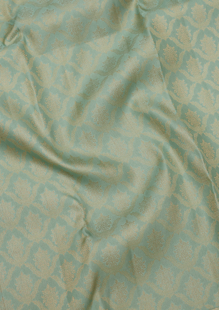 Sea Green Zariwork Pure Silk Saree