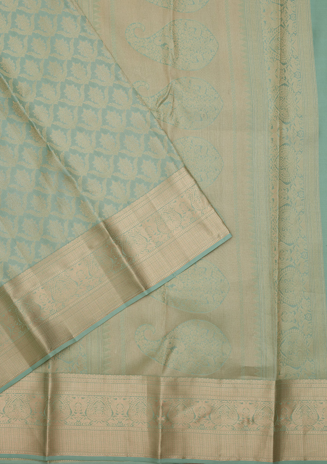 Sea Green Zariwork Pure Silk Saree