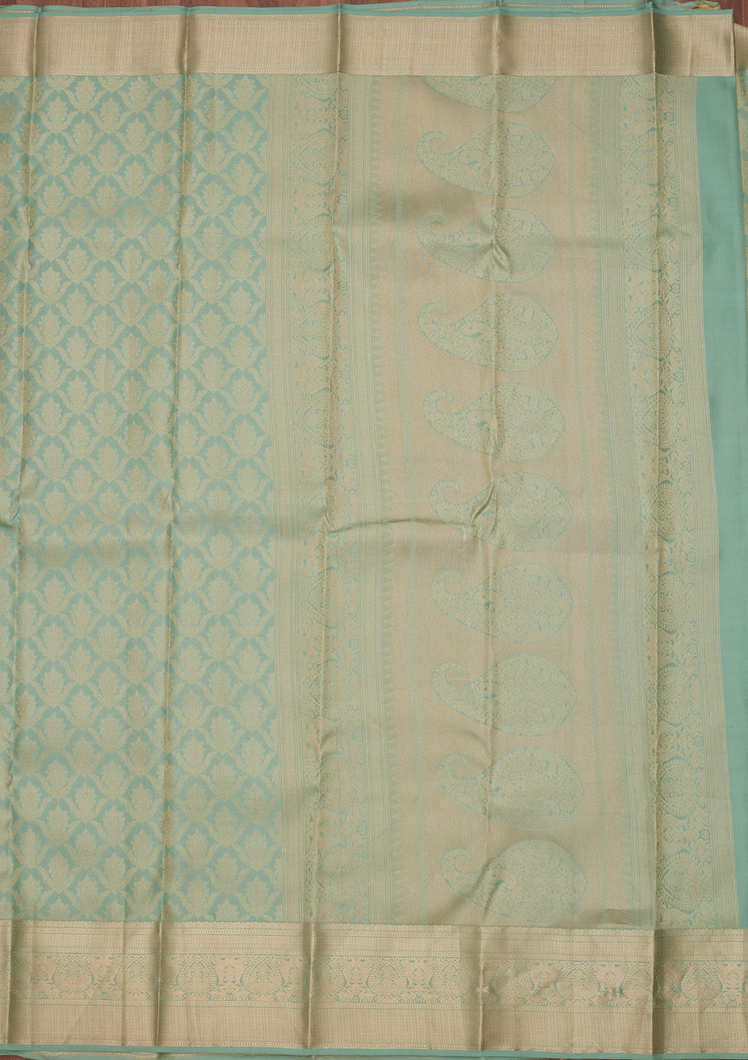 Sea Green Zariwork Pure Silk Saree