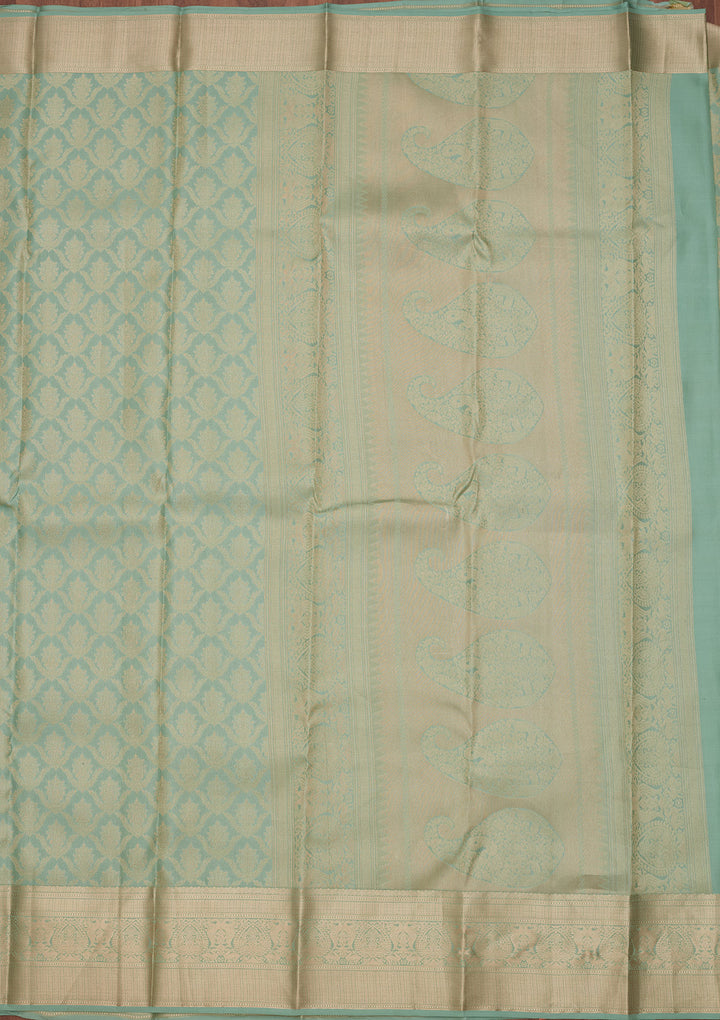 Sea Green Zariwork Pure Silk Saree