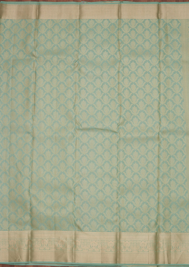 Sea Green Zariwork Pure Silk Saree