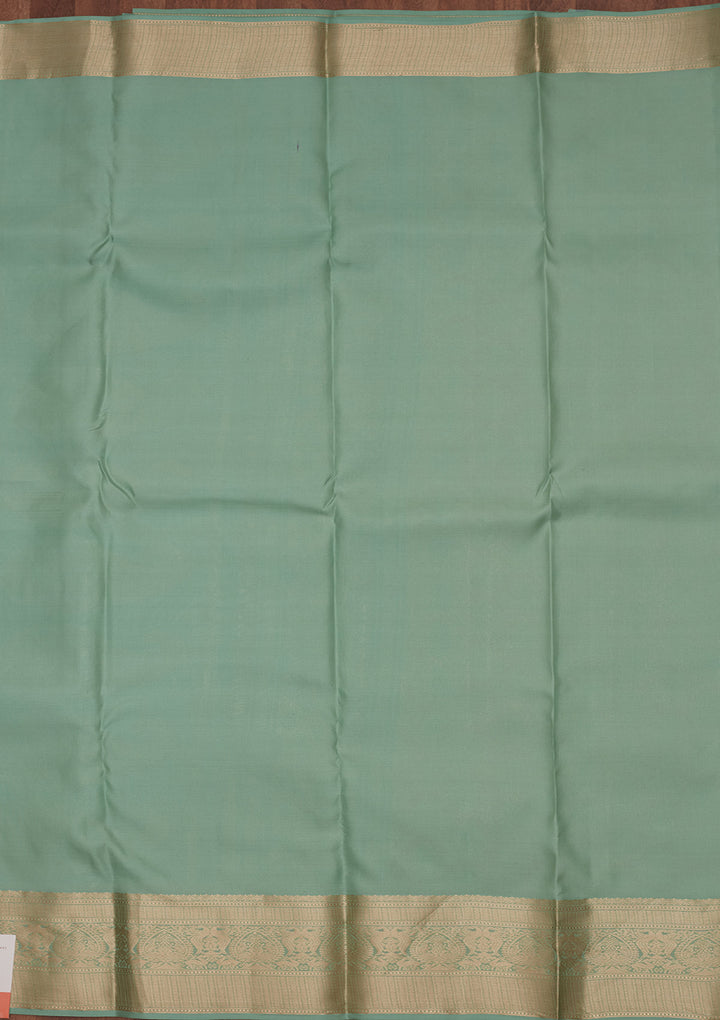 Sea Green Zariwork Pure Silk Saree