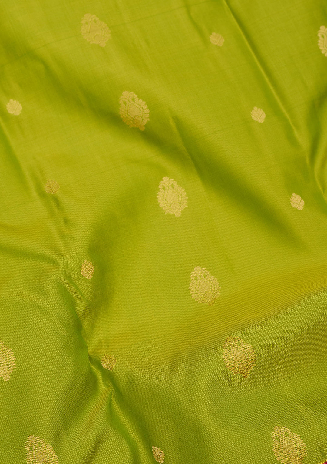 Parrot Green Zariwork Pure Silk Saree
