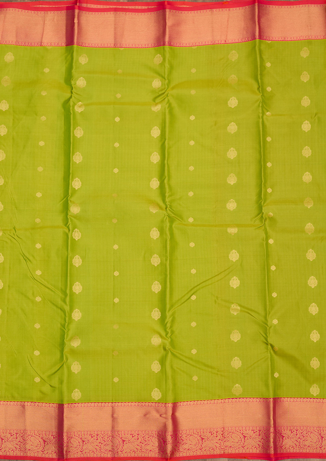 Parrot Green Zariwork Pure Silk Saree