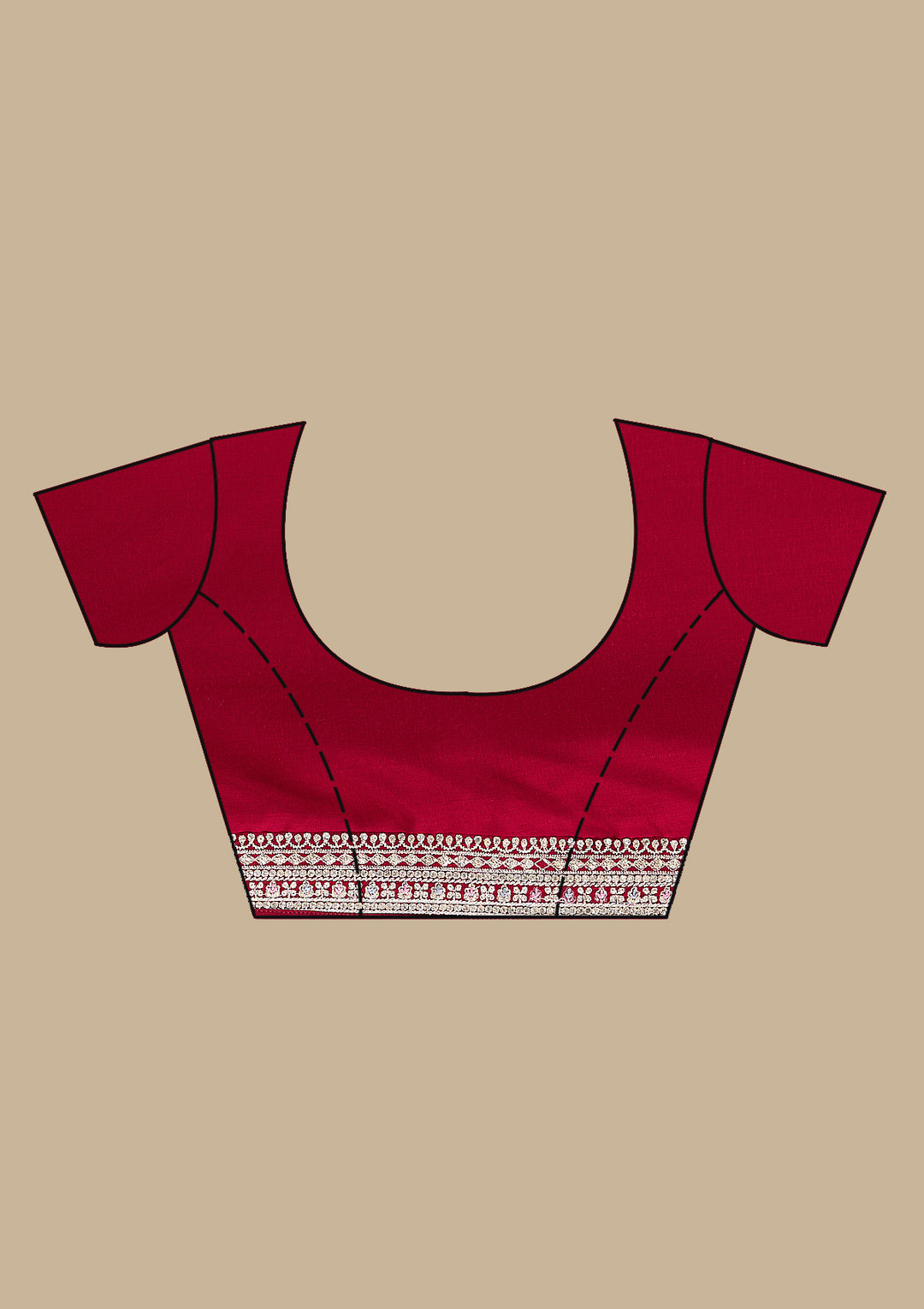 Maroon Threadwork Silk Saree