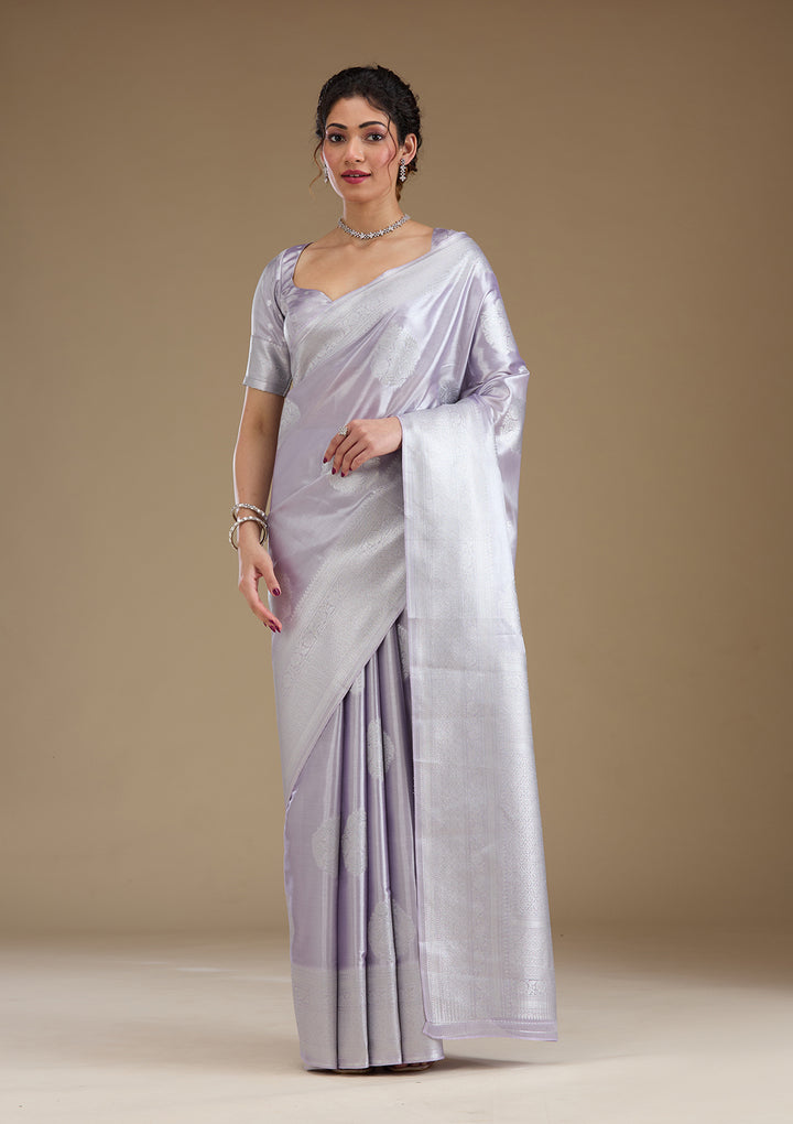 Lavender Zariwork Tissue Saree