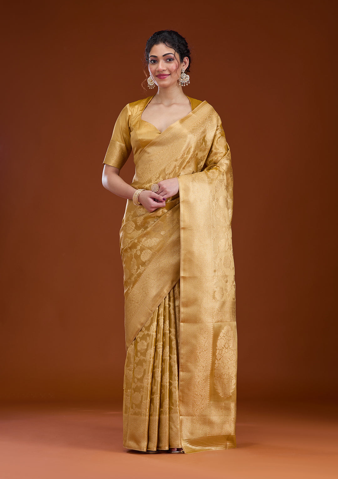 Gold Zariwork Tissue Saree