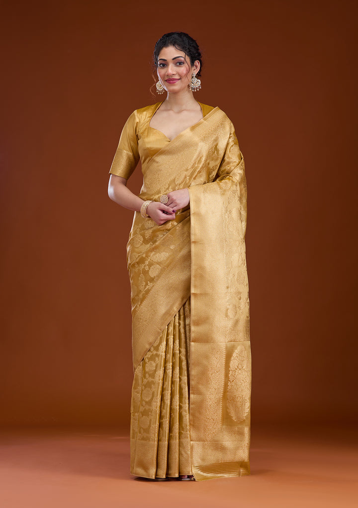 Gold Zariwork Tissue Saree