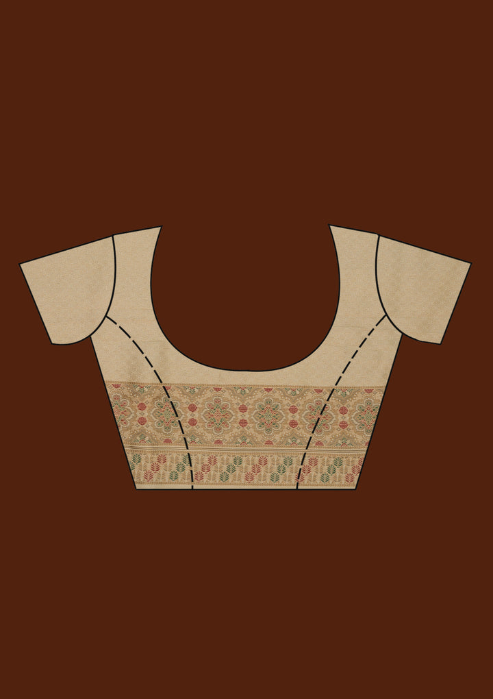 Beige Zariwork Art Silk Saree