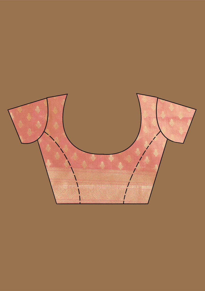 Rani Pink Zariwork Tissue Saree