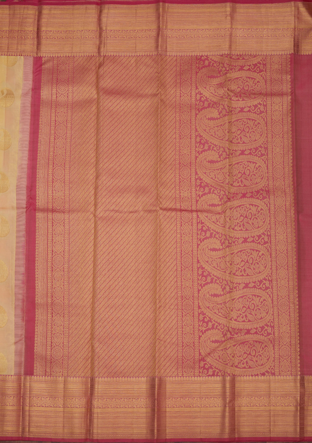 Cream Zariwork Pure Silk Saree