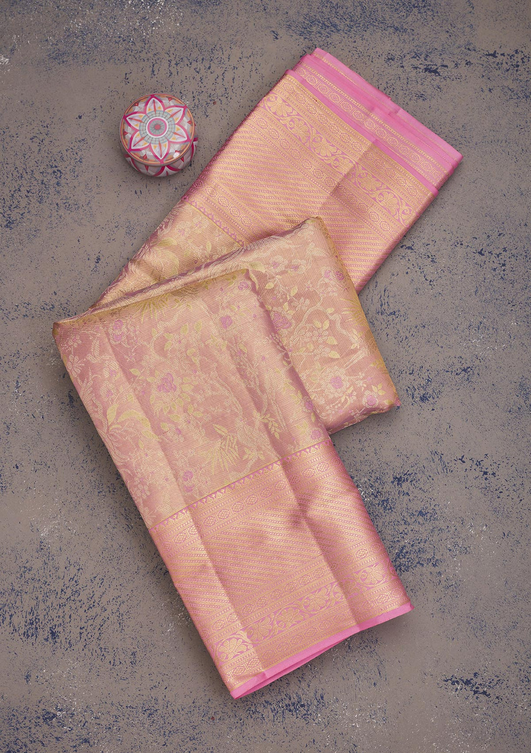 Pink Zariwork Pure Silk Saree