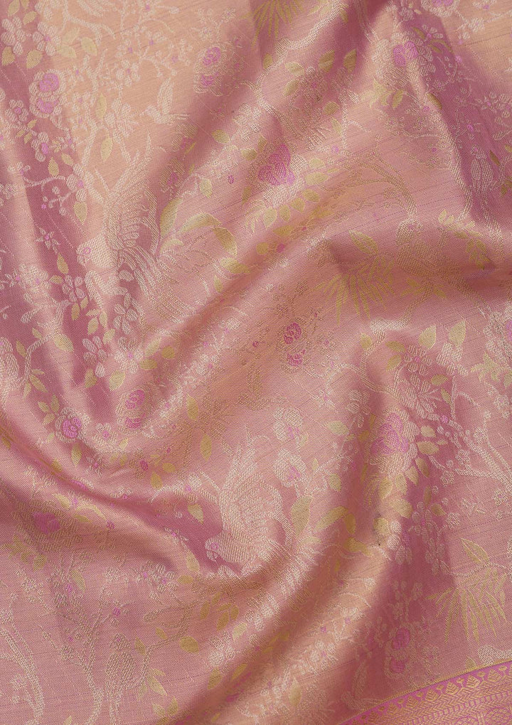 Pink Zariwork Pure Silk Saree