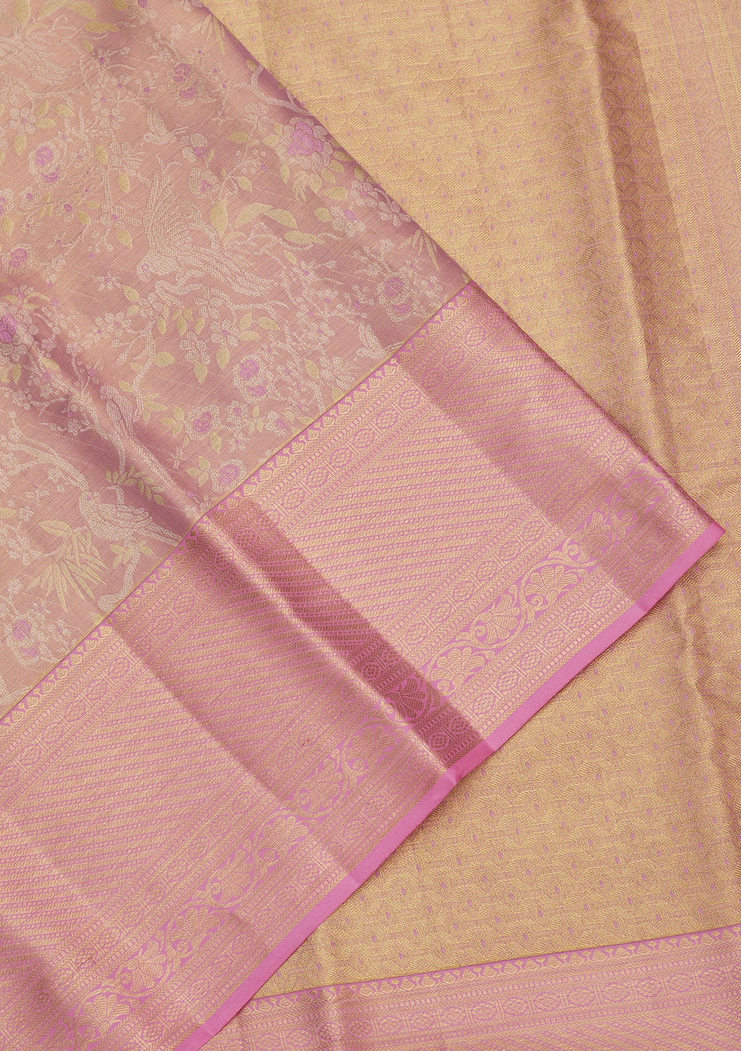 Pink Zariwork Pure Silk Saree